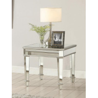 Coaster Furniture 703937 Cassandra Square Beveled Top End Table Silver